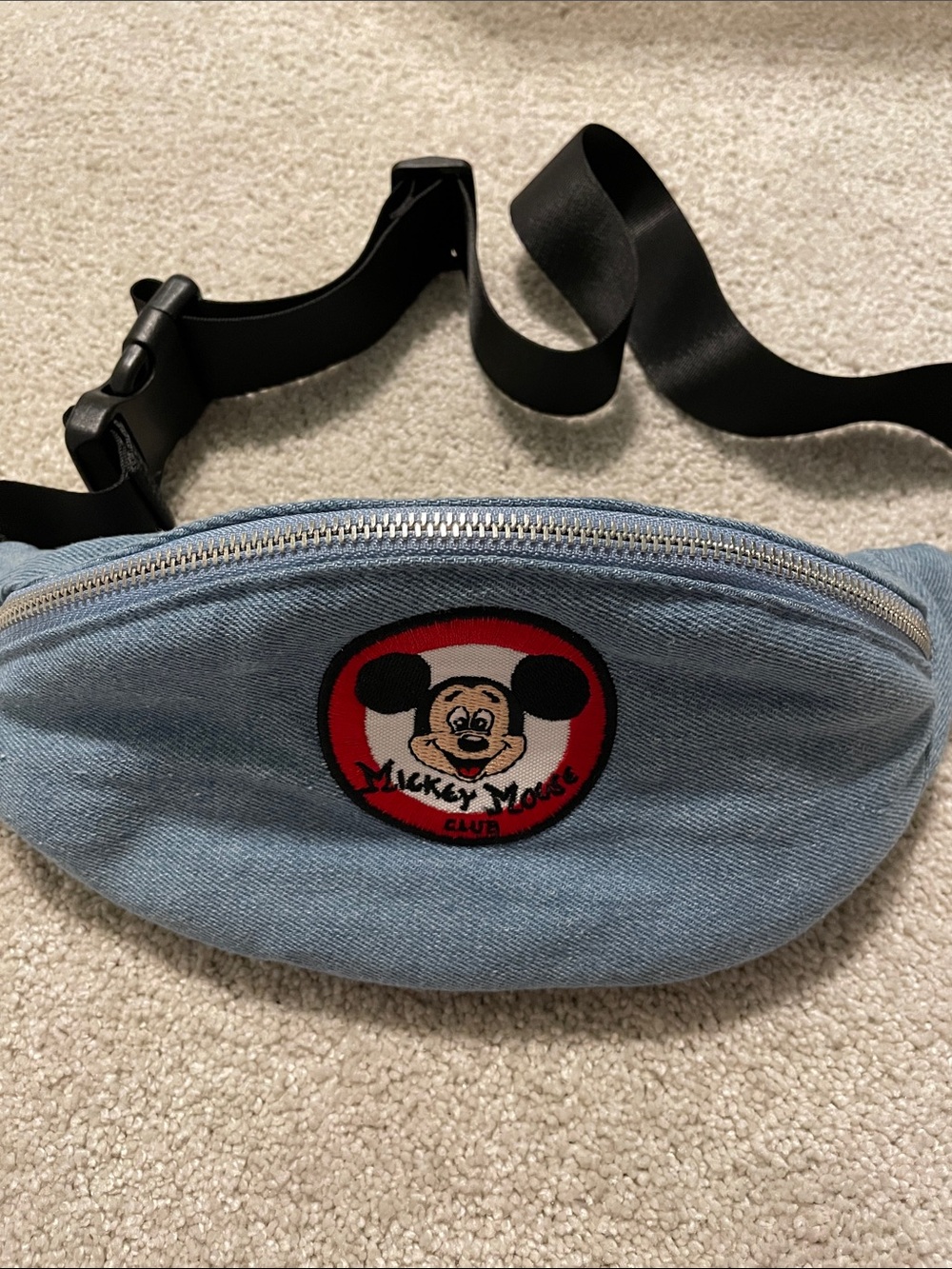 Disney Parks Denim Fanny Pack Mickey Mouse Club